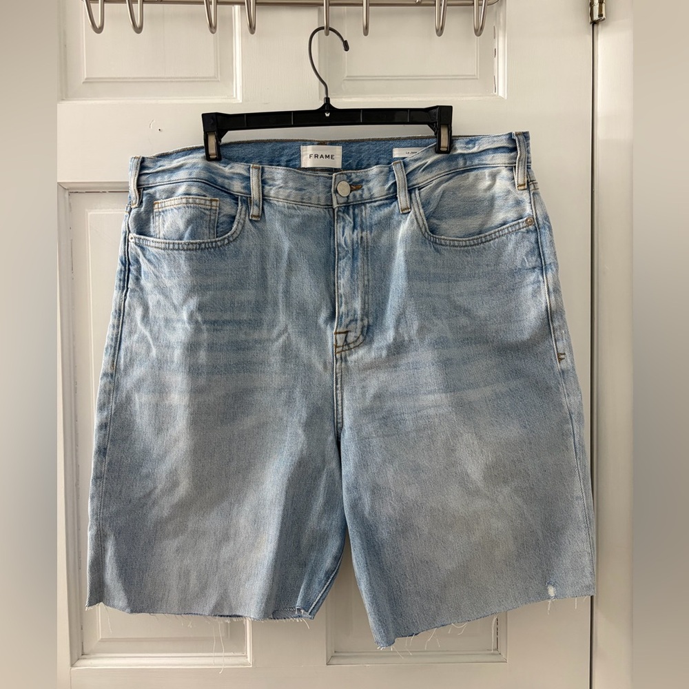 Frame Denim Light Blue Denim Bermuda Shorts